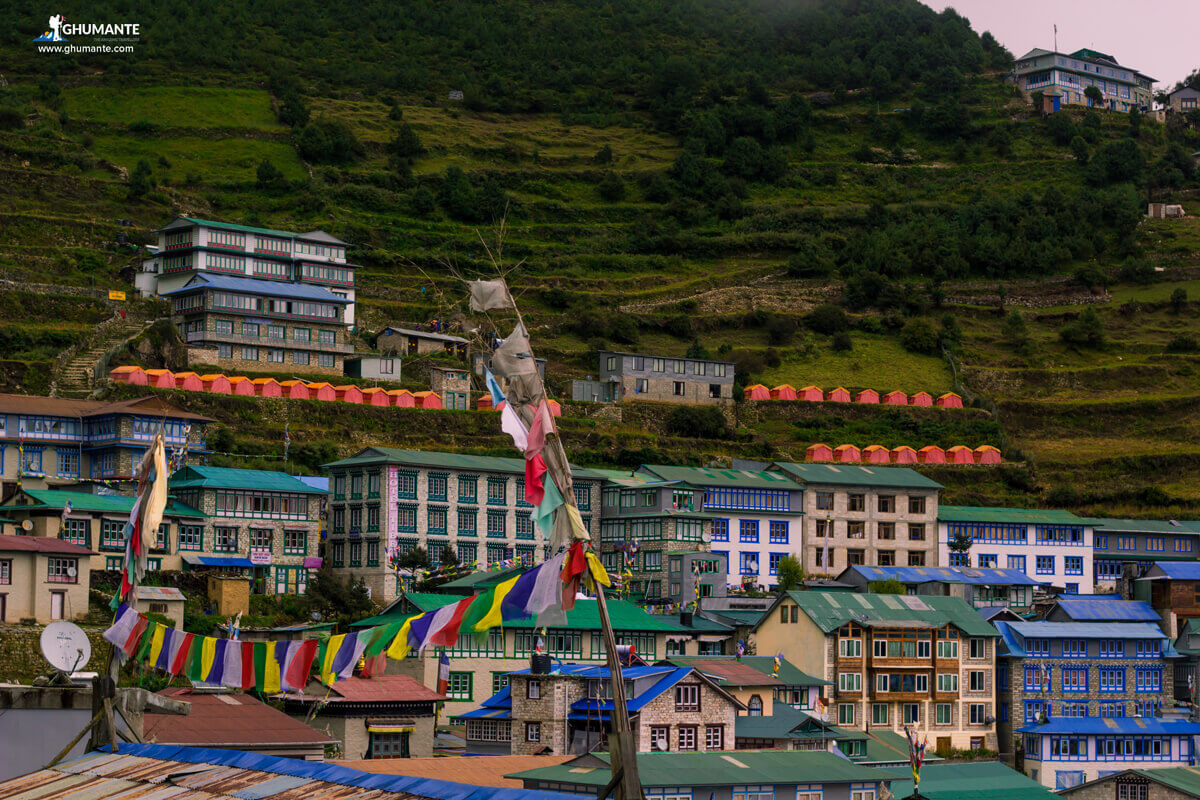 Hotels and tents in Namche Bazar 